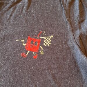 Black t-shirt with coffee shop graphics. Medium.